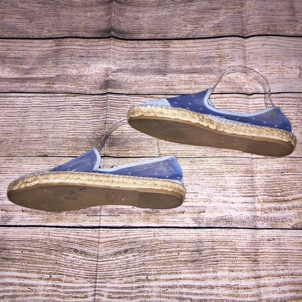 Zara Swiss dot Baby Blue Espadrilles Size 38 (EU)
